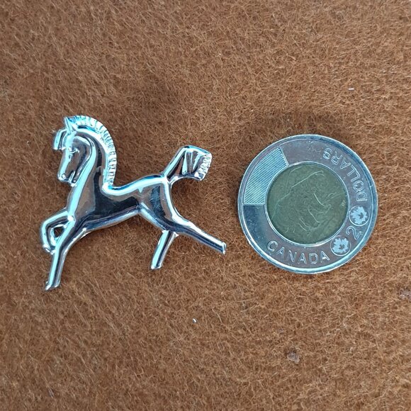 Coro Vintage 1940s Sterling Silver Running Horse Brooch - Picture 10 of 11
